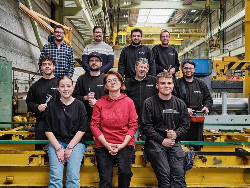 Gruppenfoto von Interfer und Optimo Technics Stangenlager. Stand: 07/2026